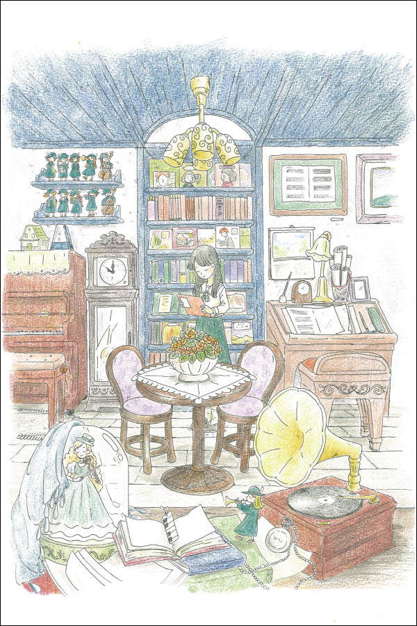 ポストカード かわいみな「音楽家の部屋」100×150mm 郵便はがき イラストレーター