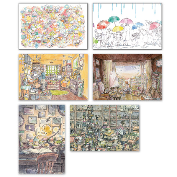 ポストカード6枚セット2 かわいみな 100×150mm イラストレーター 郵便はがき メッセージカード