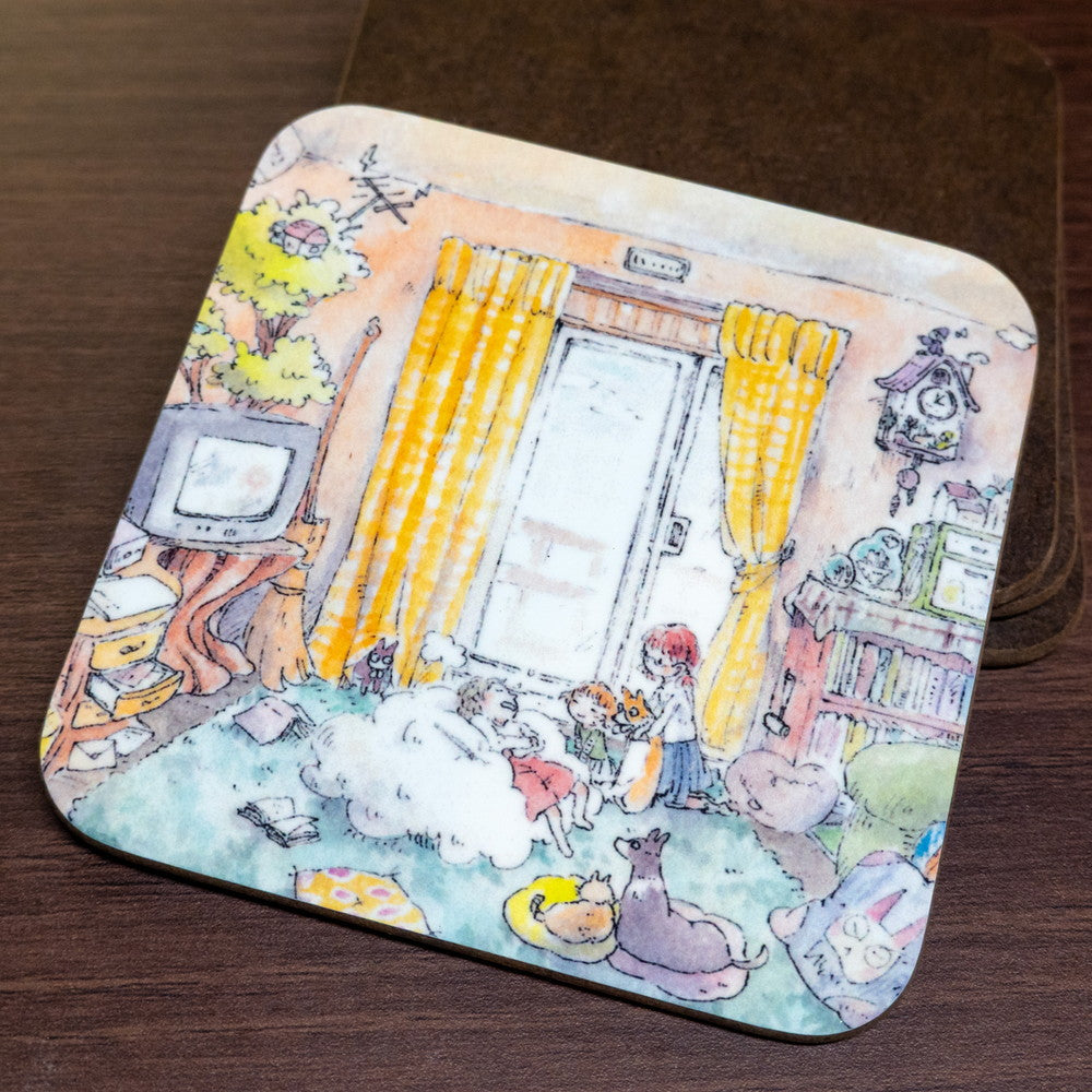 コースター かわいみな「魔法使いの家」90×90mm 正方形 キッチン用品