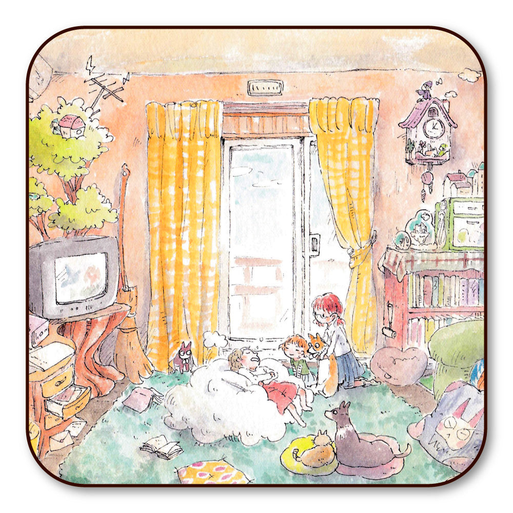 コースター かわいみな「魔法使いの家」90×90mm 正方形 キッチン用品