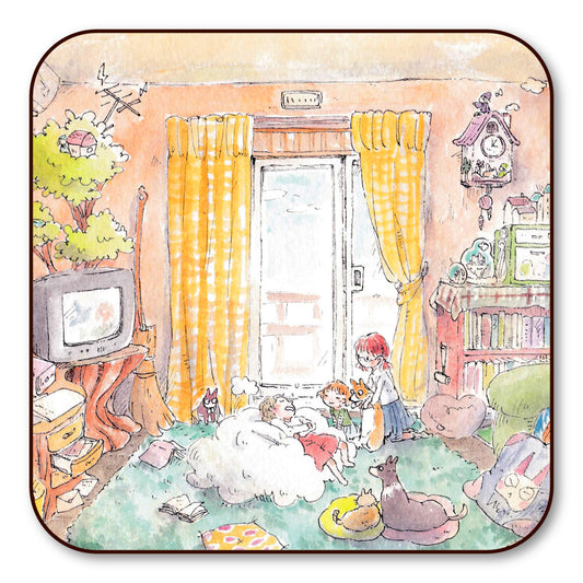 Coaster, Mina Kawai "Wizard's House", 90 x 90 mm, square, kitchenware