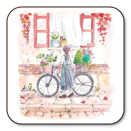 Coaster, Mina Kawai "Flower Delivery" 90 x 90 mm, square, kitchen supplies