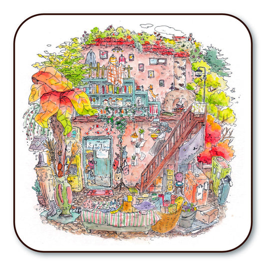 Coaster, Mina Kawai "Forest General Store" 90 x 90 mm, square, kitchen supplies