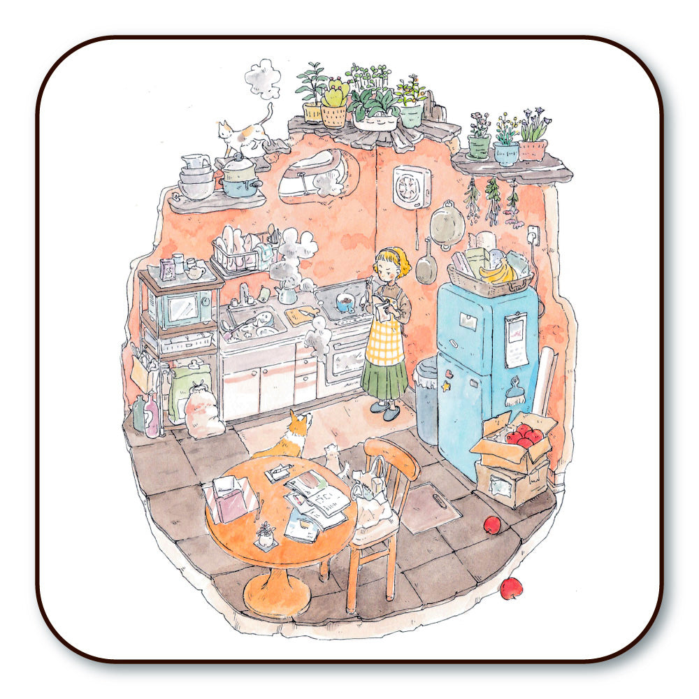 Coaster Kawai Mina "Challenging Baking" 90x90mm Square Kitchenware
