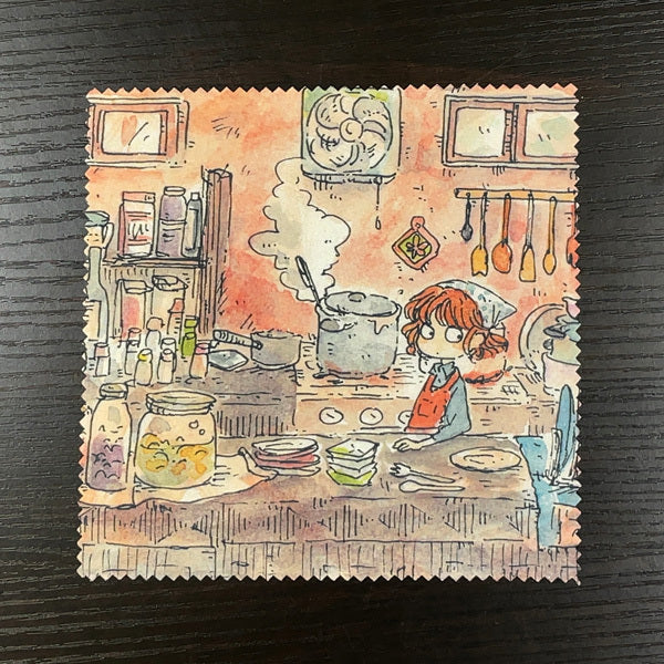 クリーニングクロス かわいみな「キッチン」メガネ拭き レンズクリーナー 眼鏡小物