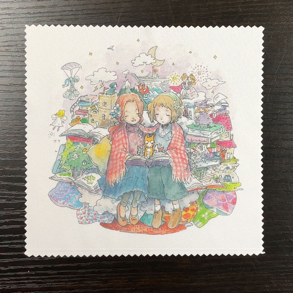 クリーニングクロス かわいみな「ふたりで読書」メガネ拭き レンズクリーナー 眼鏡小物