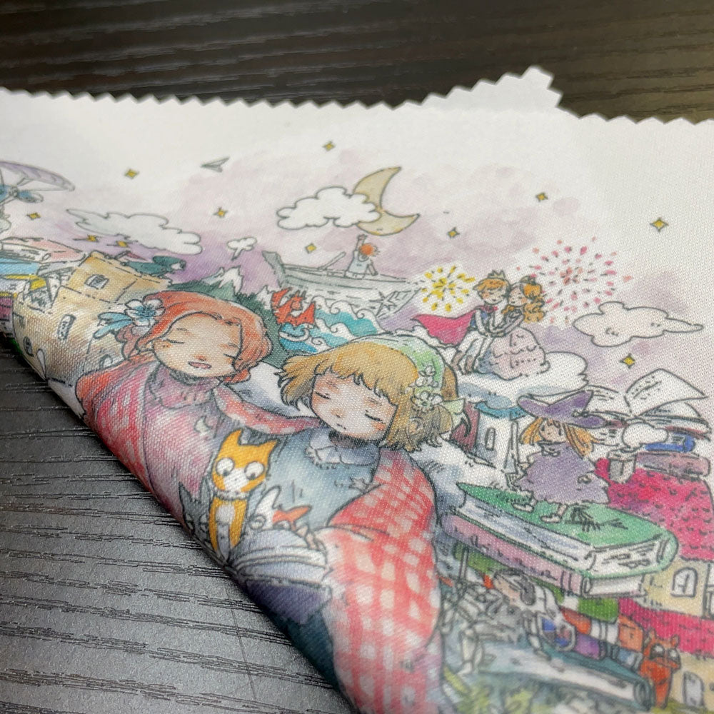 クリーニングクロス かわいみな「ふたりで読書」メガネ拭き レンズクリーナー 眼鏡小物