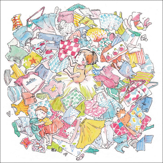 Square postcard Mina Kawai "Rainy Season Dress" 148 x 148 mm Square Postcard Illustrator