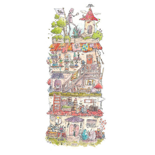 トートバッグ かわいみな「魔法のシェアハウス」手さげバッグ 帆布