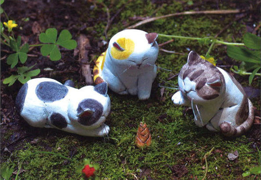 Postcard Risa Takahashi/Cat Clay Artist "Cat with a Little Bang and a Boo" 105 x 150 mm Animal Color Photo