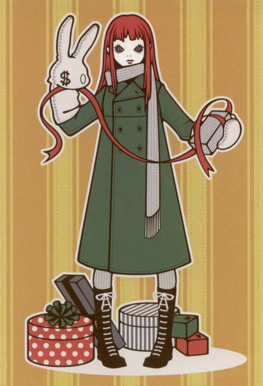 Postcard Wakamatsu Kaori "Presents and Girls" 100 x 148 mm Illustrator Postcard