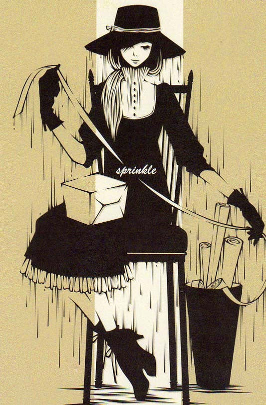 Postcard Wakamatsu Kaori "Sprinkle Woman" 100 x 148 mm Illustrator Postcard