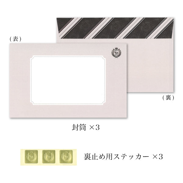 Letter set Wakamatsu Kaori "Woman with a flag" illustration Japanese style 6 sheets of letter paper 3 envelopes Letter