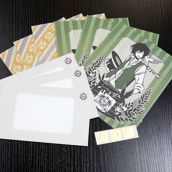Letter set Wakamatsu Kaori "Man with a hat" illustration Japanese style 6 sheets of letter paper 3 envelopes Letter