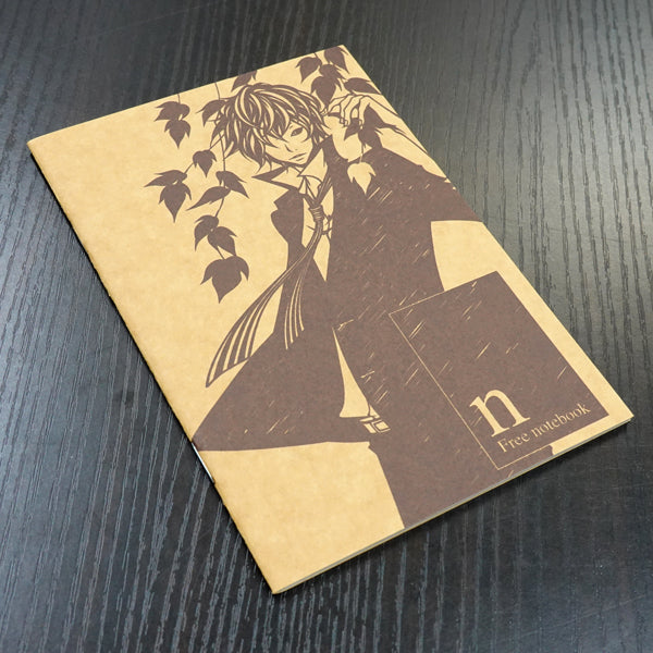 ノート ワカマツカオリ「男性」イラスト 和風 11×16cm 32P 無地 メモ帳 自由帳 ホチキス留め