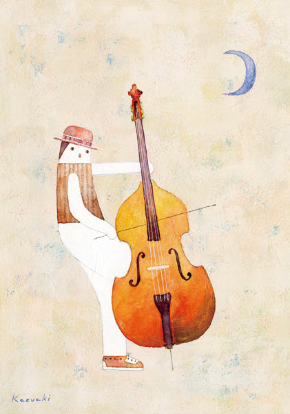ポストカード 山田和明「蒼い月」105×150mm 絵本作家イラストレーター 郵便はがき