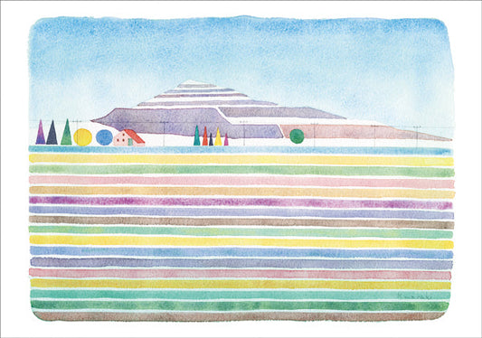 ポストカード 山田和明「ルツェルン郊外の農村」105×150mm 絵本作家イラストレーター 郵便はがき