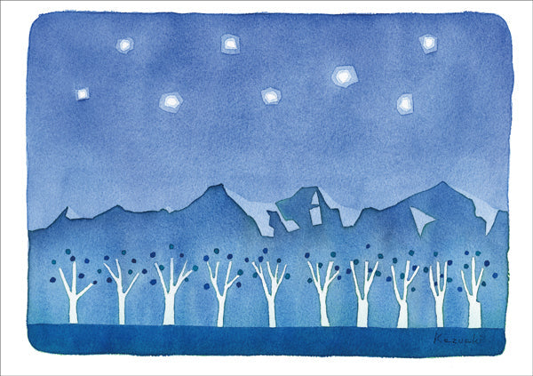 Postcard Kazuaki Yamada "Twinkle of the Stars" 105 x 150 mm Picture book author illustrator Postcard