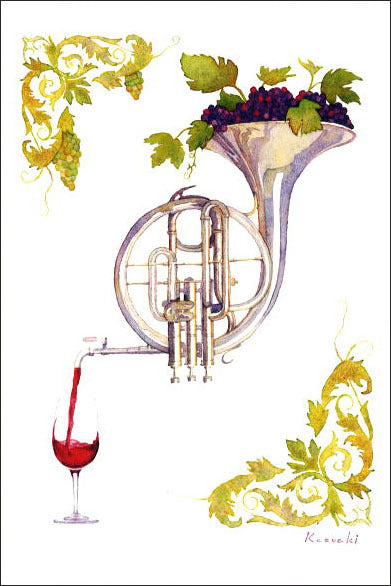 ポストカード 山田和明「ワインのための協奏曲」105×150mm 絵本作家イラストレーター 郵便はがき