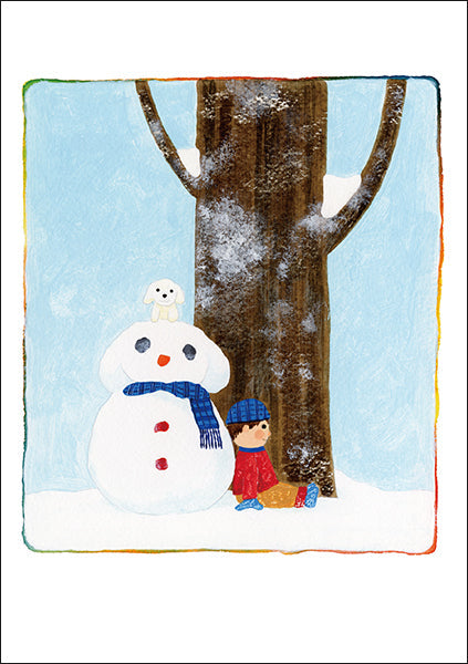 Postcard Kazuaki Yamada "On a Snowy Day I'm a Snowman" 105 x 150mm Picture book author illustrator Postcard