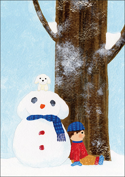 Postcard Kazuaki Yamada "On a Snowy Day I'm a Snowman" 105 x 150mm Picture book author illustrator Postcard