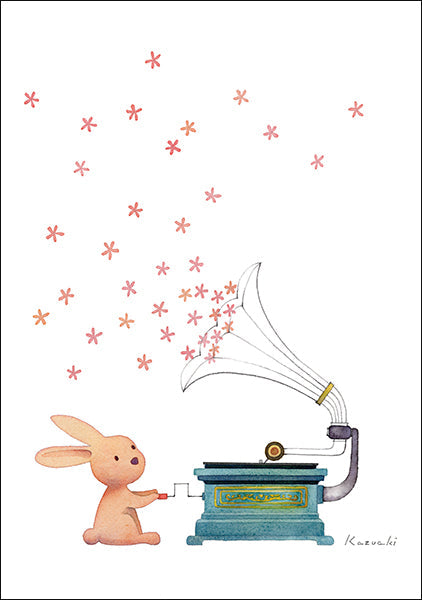 Postcard Kazuaki Yamada "Mozart's Rabbit" 105 x 150 mm Picture book author illustrator Postcard