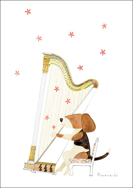 Postcard Kazuaki Yamada "Harp Melody" 105 x 150mm Picture book author illustrator Postcard