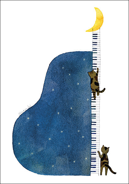 ポストカード 山田和明「月まで届け」105×150mm 絵本作家イラストレーター 郵便はがき
