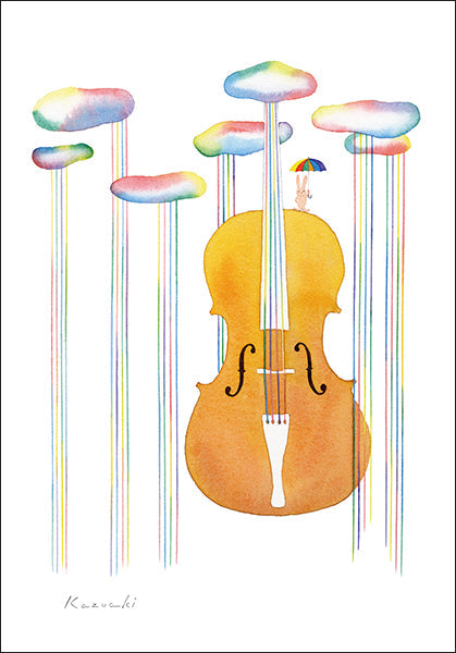 ポストカード 山田和明「無伴奏チェロ組曲」105×150mm 絵本作家イラストレーター 郵便はがき
