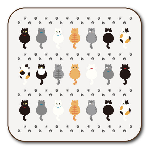 コースター 「7匹の猫&あしあと」生活雑貨 動物柄 キッチン用品 オリジナル