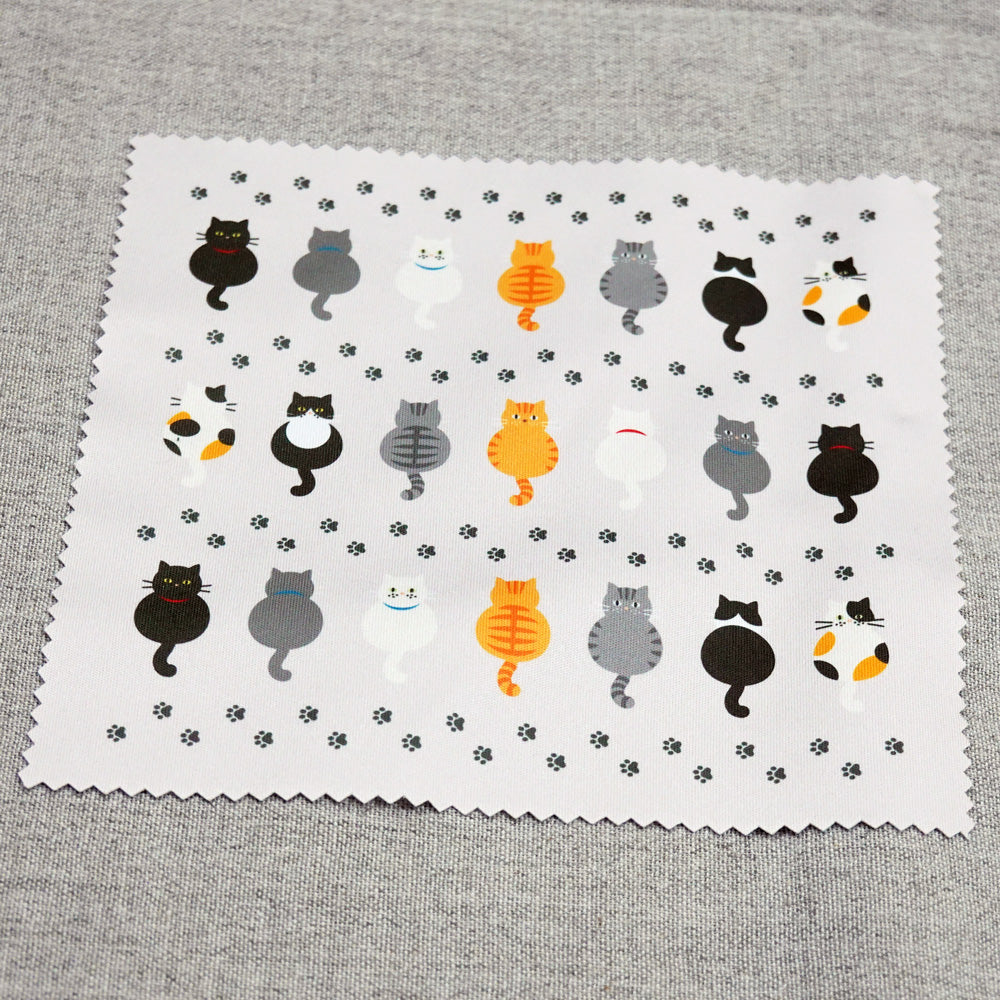Cleaning Cloth 7 Cats & Footprints Glasses Cleaner Animal Pattern 100% Polyester Original