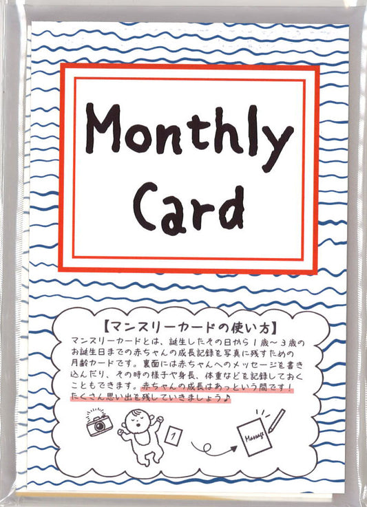 ベビーマンスリーカード「SKETCH PATTERNS」月齢カード 赤ちゃん ベビーカード メッセージカード 誕生日カード 出産祝い 子供 孫 プレゼント ギフト