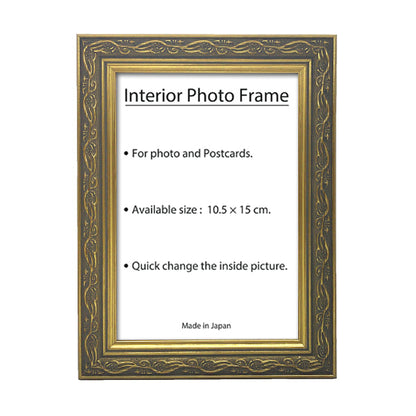 Picture frame, wall-mounted photo frame, antique gold, postcard size, A6, gold color, wedding gift, baby gift, interior decoration, original