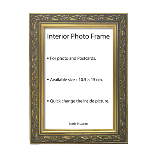 Picture frame, wall-mounted photo frame, antique gold, postcard size, A6, gold color, wedding gift, baby gift, interior decoration, original
