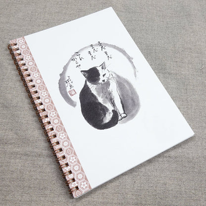 A5リングノート 中浜稔「まだまだまだまだこれからや」100P 罫線 猫墨絵作家 メモ帳