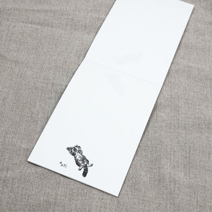 A6一筆箋 中浜稔「ヒマで悪いか」三十枚綴り 30枚 猫墨絵作家 和風