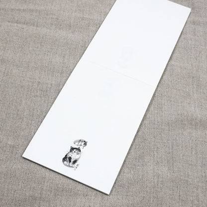 A6一筆箋 中浜稔「心配ゴトナンカオマヘン」三十枚綴り 30枚 猫墨絵作家 和風