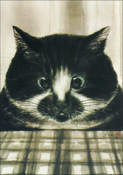 ポストカード 中浜稔「サンマ」105×150mm 猫墨絵作家 アート 淡路市立中浜稔猫美術館