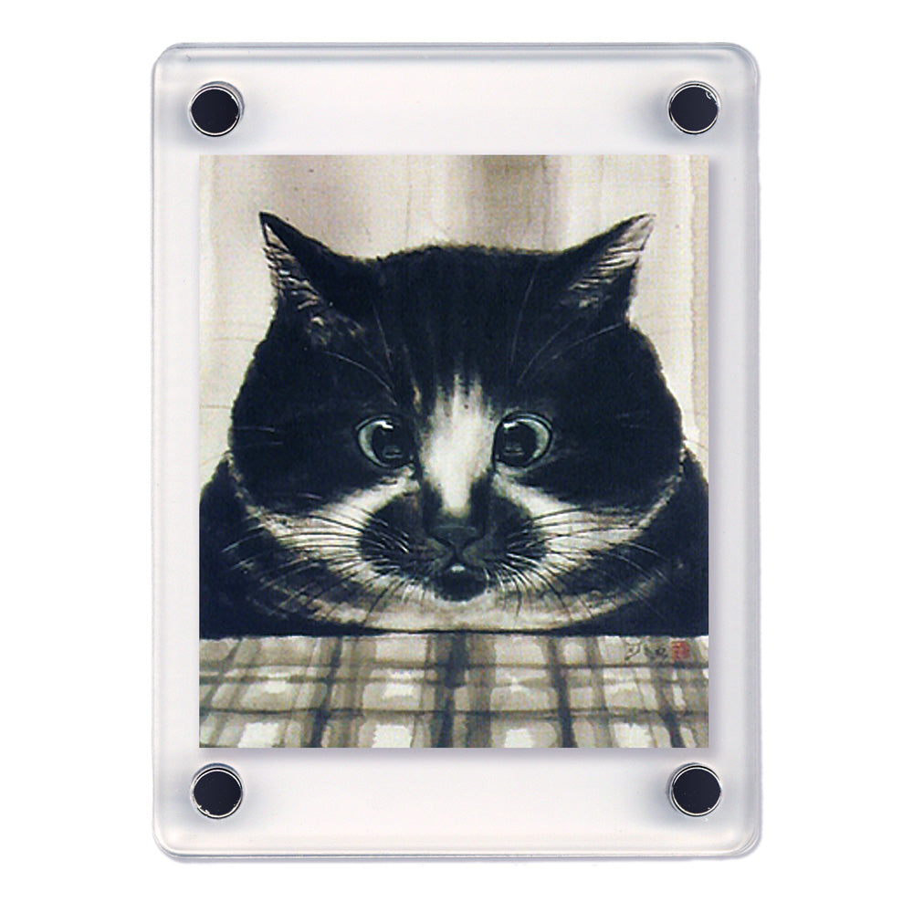 Acrylic Magnet Frame Minoru Nakahama "Mackerel Pike" Set of 2, 6x8cm, Ink Wash Cat Artist