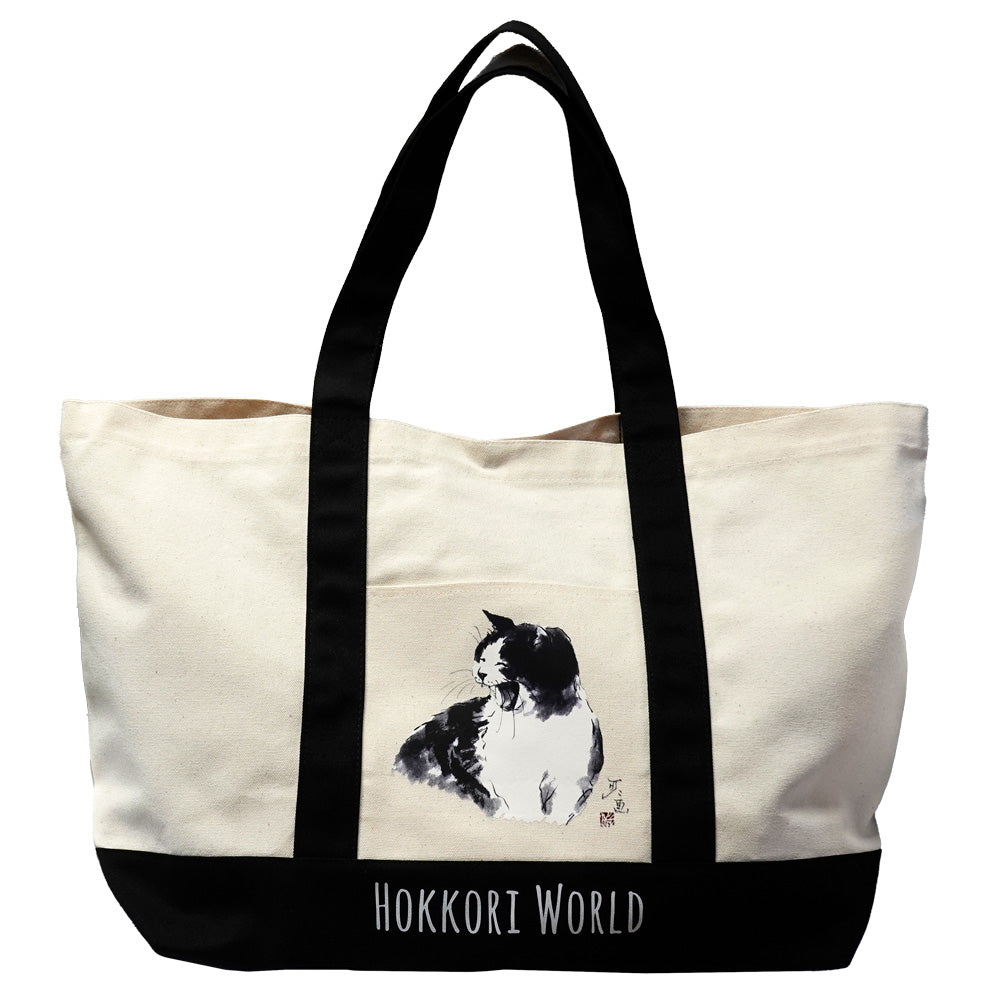 Large Tote Bag, Minoru Nakahama "Laughter", Large Capacity 32L, Shopping Bag, Canvas
