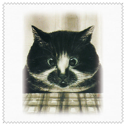 クリーニングクロス 中浜稔「サンマ」メガネ拭き レンズクリーナー 猫墨絵作家 眼鏡用品
