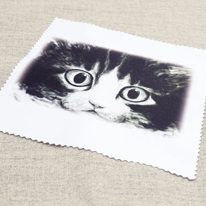 クリーニングクロス 中浜稔「目玉」メガネ拭き レンズクリーナー 猫墨絵作家 眼鏡用品