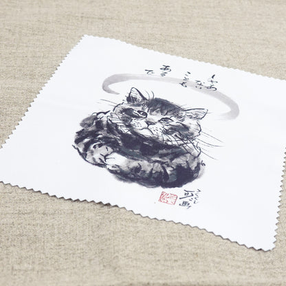 Set of 6 Cleaning Cloths 1 Minoru Nakahama Glasses Wipes Lens Cleaners Sumi-e Cat Artist