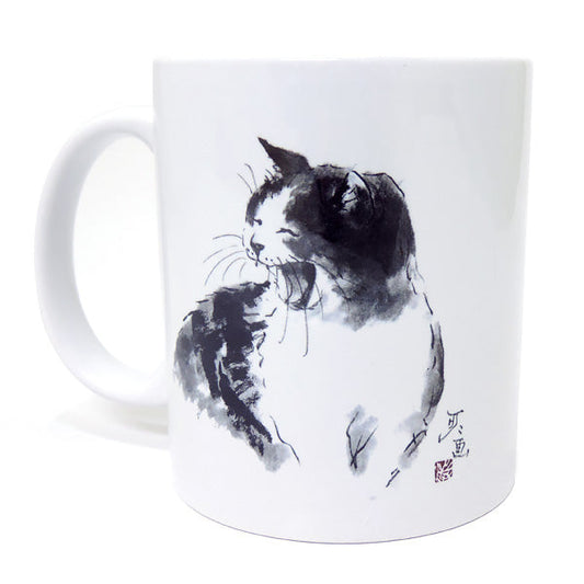 マグカップ 中浜稔「笑い」猫墨絵作家 ほっこりシリーズ かわいい 日用品 陶器