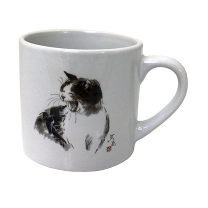マグカップ 中浜稔「笑い」猫墨絵作家 ほっこりシリーズ かわいい 日用品 陶器