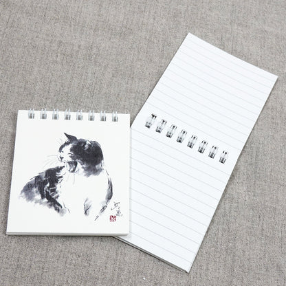 クイックメモ 中浜稔「笑い」罫線 墨絵猫作家 小さい メモ帳 ノート