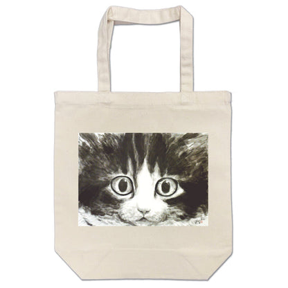 トートバッグ 中浜稔「目玉」猫墨絵作家 カバン 手さげバッグ