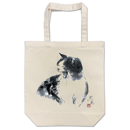 トートバッグ 中浜稔「笑い猫墨絵作家」猫墨絵作家 カバン 手さげバッグ