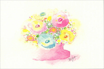 Postcard marron125 "Fluffy Anemone" 100 x 150 mm Illustrator Watercolor Cute