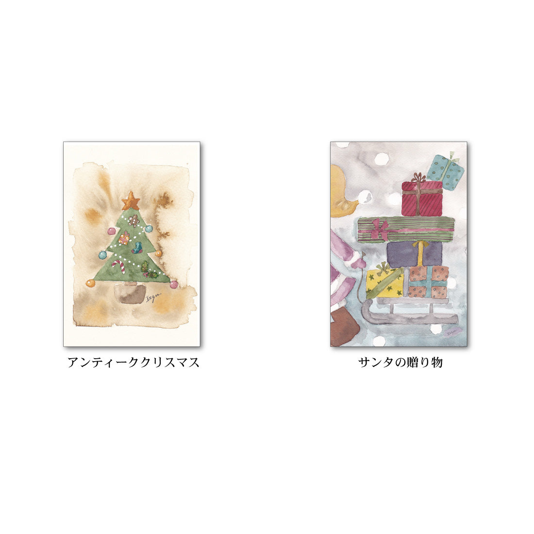 Postcards 10-piece set 4 marron125 Christmas 100 x 150 mm Illustrator Watercolor Cute